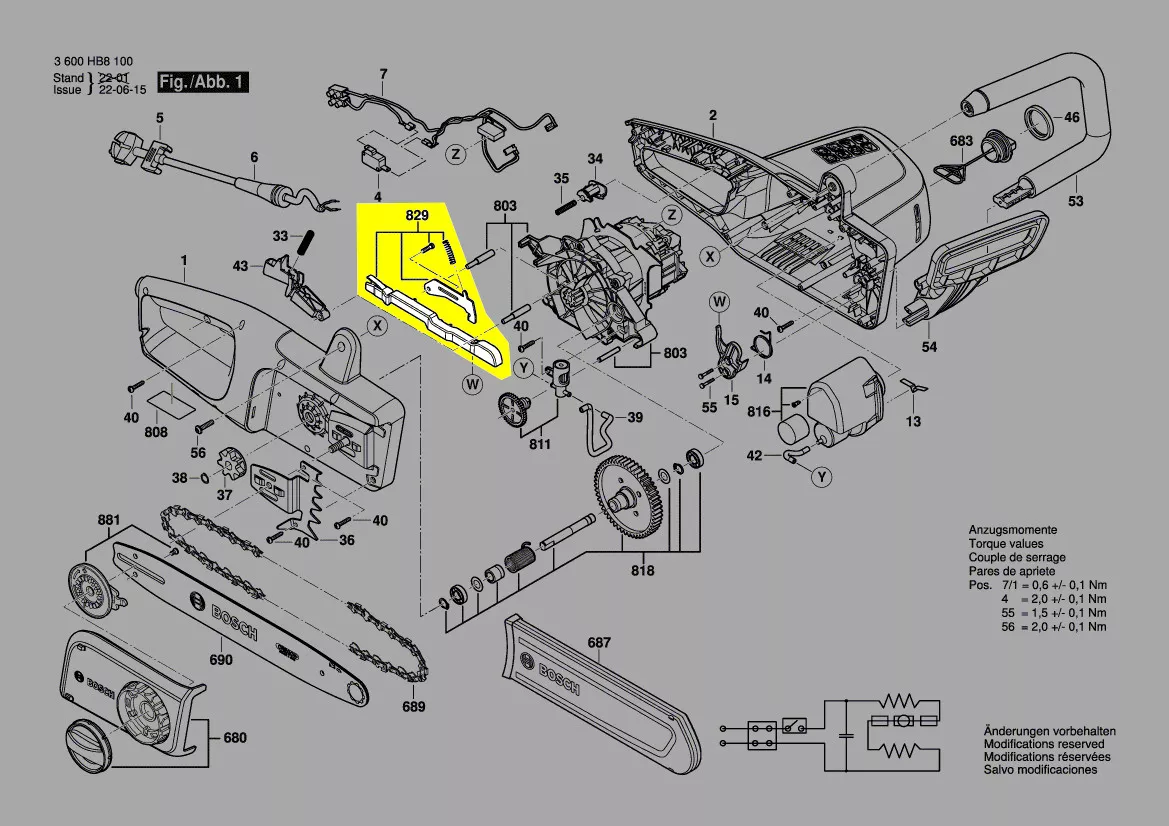 tringle commande interrupteur réf. 1 607 000 DW3 Bosch